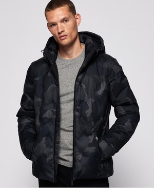 Superdry Echo Quilted Puffer Férfi Kabát Sötétkék/Camo | UGVJQ3584